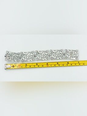 Vintage Emmons Filigree Bracelet 7.25" Silver Tone Good Condition MCM